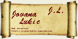 Jovana Lukić vizit kartica